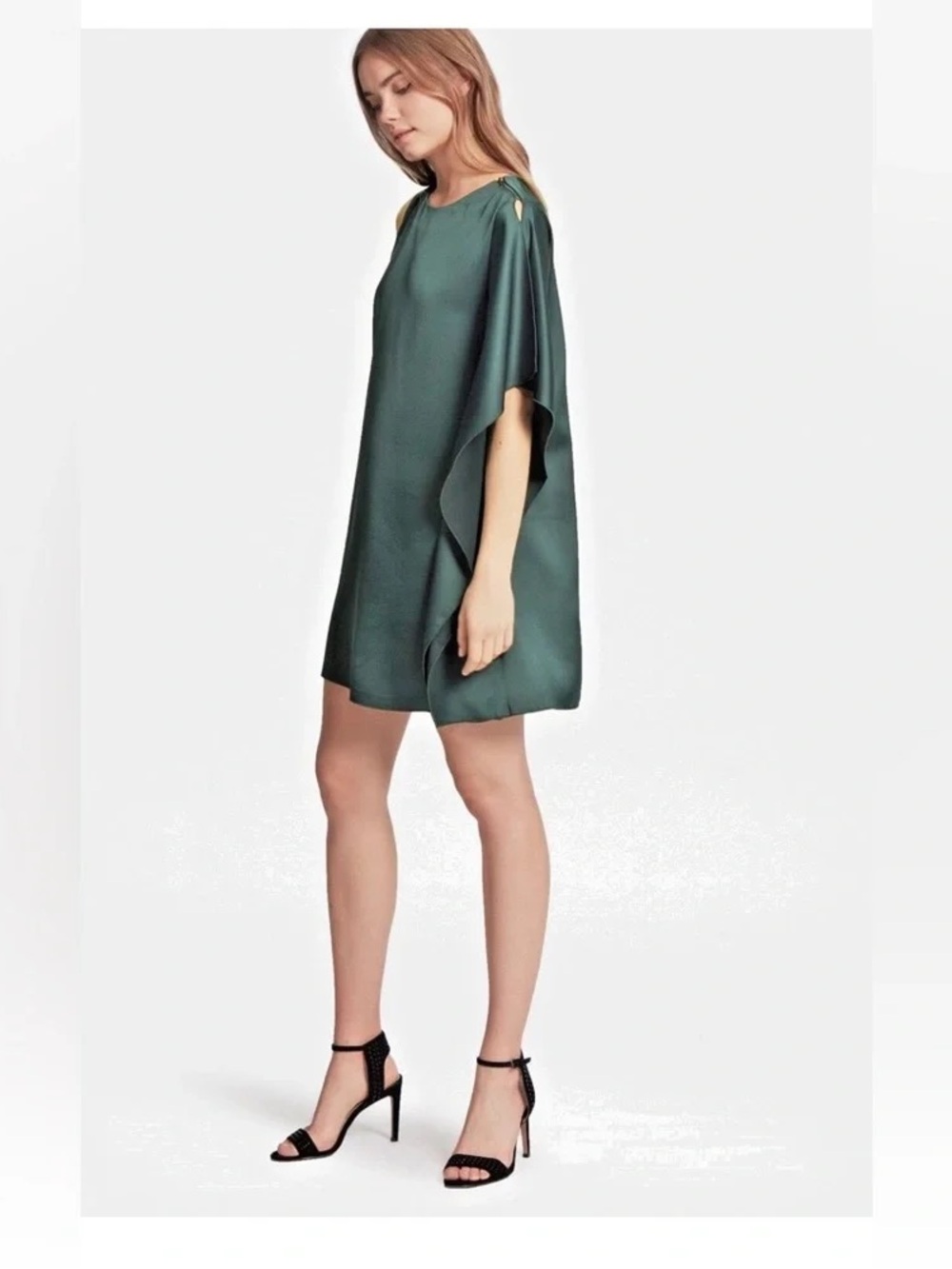 French Connection Satin Cape Dress